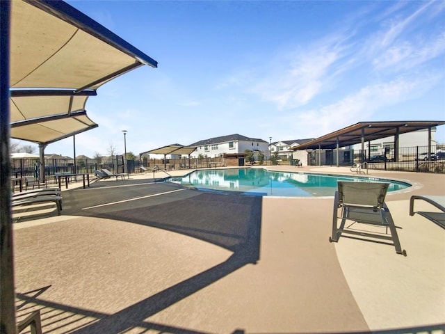 view of swimming pool featuring a patio