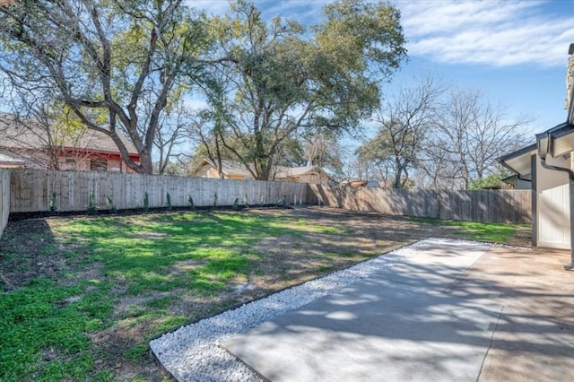 view of yard with a patio area