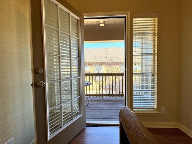 entryway featuring dark hardwood / wood-style floors