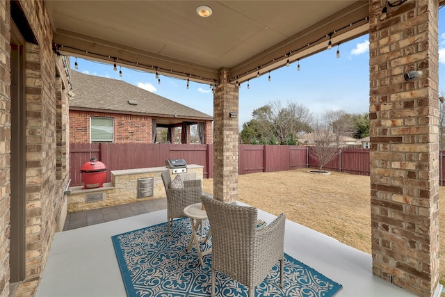 view of patio / terrace with area for grilling