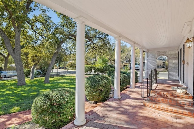 2612 Bridle Path, Austin, TX 78703 - porch featuring a yard