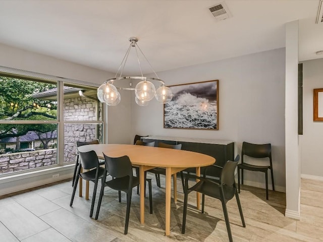 view of dining area