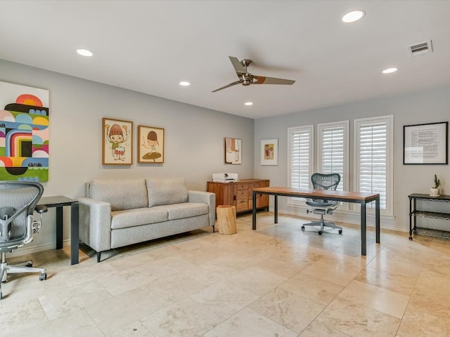 office with ceiling fan