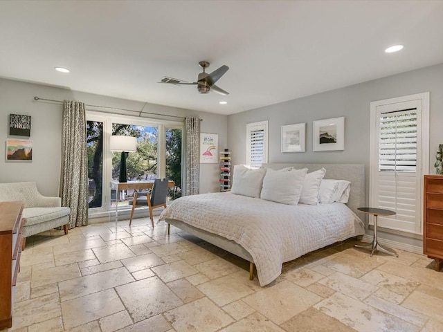 bedroom with ceiling fan