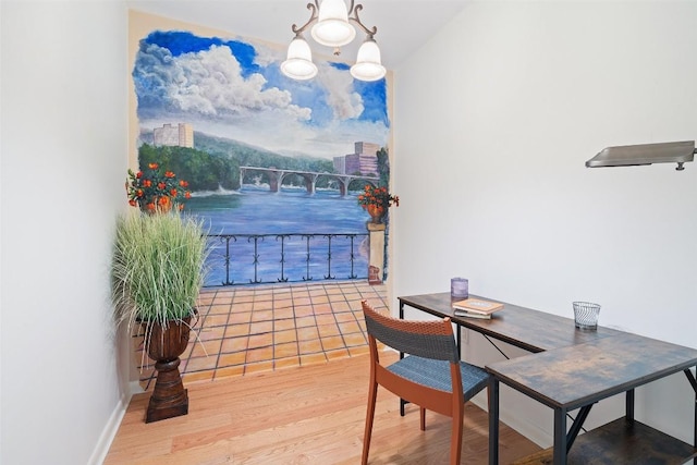 dining room with hardwood / wood-style floors