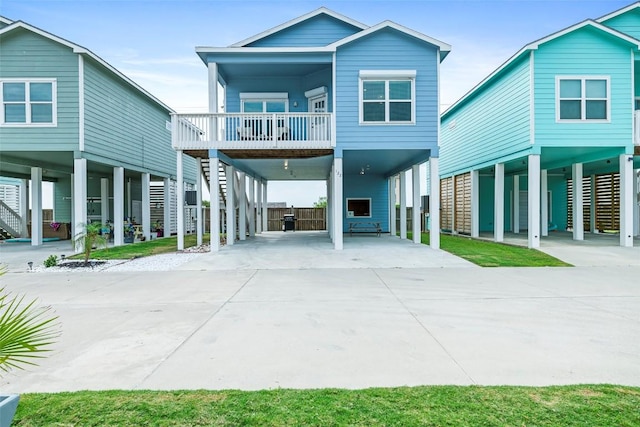 coastal home with a carport