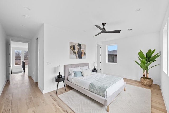 1409 Valleyridge Dr Unit B, Austin, TX 78704 - bedroom featuring light wood-type flooring and ceiling fan