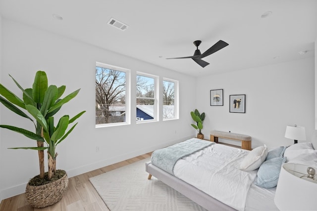 1409 Valleyridge Dr Unit B, Austin, TX 78704 - bedroom with light wood-style floors and a ceiling fan