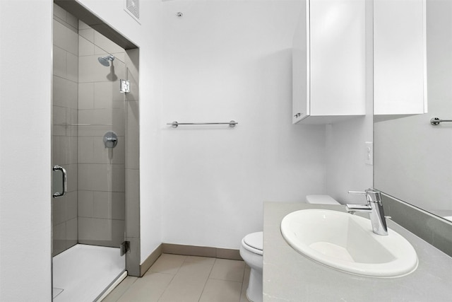 4361 S Congress Ave Unit 333, Austin, TX 78745 - full bathroom with a shower stall, vanity, and tile patterned flooring