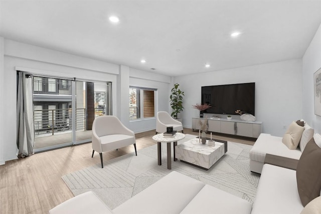 4361 S Congress Ave Unit 333, Austin, TX 78745 - living room featuring recessed lighting and light wood-style floors