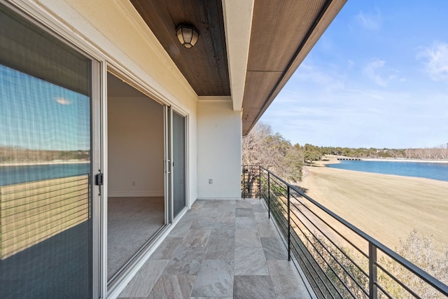 balcony with a water view