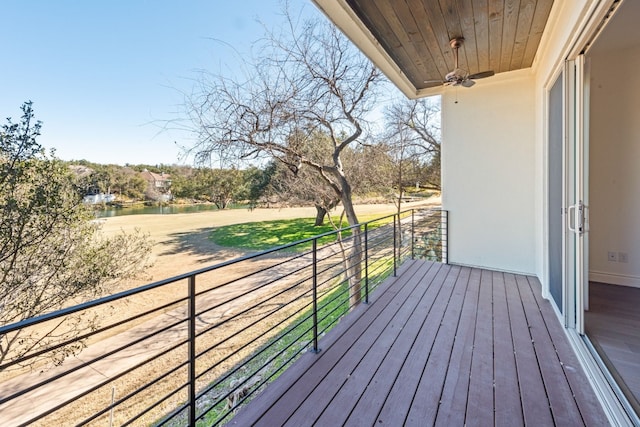 5 Crystal Springs Ct Unit A, The Hills, TX 78738 - balcony with a ceiling fan and a water view