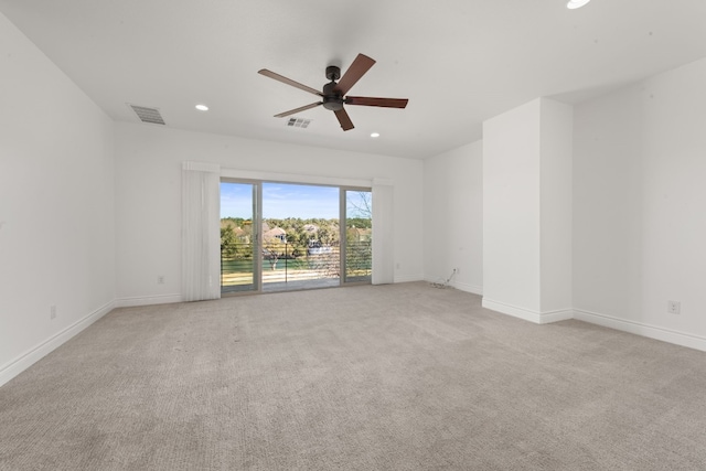 5 Crystal Springs Ct Unit A, The Hills, TX 78738 - unfurnished room with recessed lighting, a ceiling fan, light carpet, and baseboards