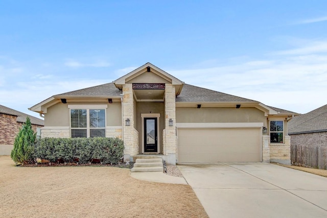 view of front of property featuring a garage