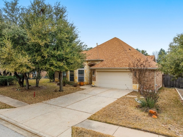 view of front of house with a garage