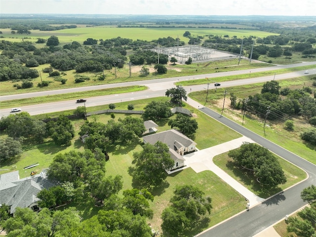 aerial view featuring a rural view