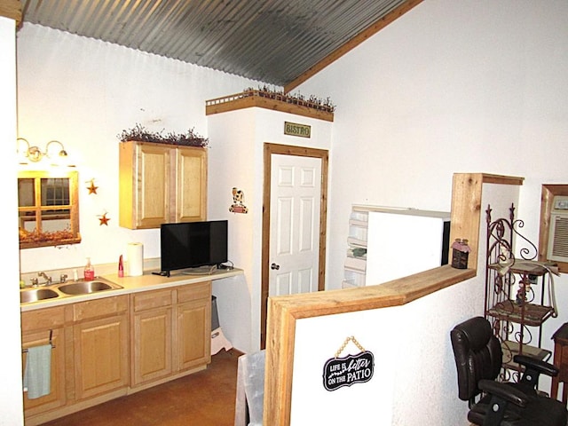1361 Ropers Alley Rd, Belton, TX 76513 - kitchen featuring a sink, light countertops, and a desk
