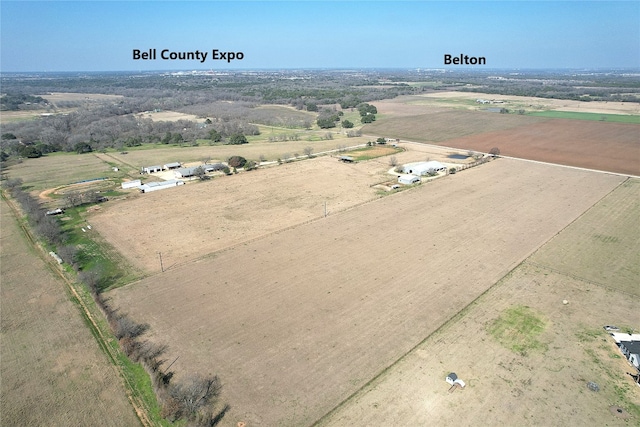 drone / aerial view with a rural view