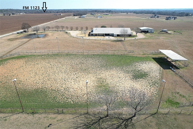 aerial view with a rural view