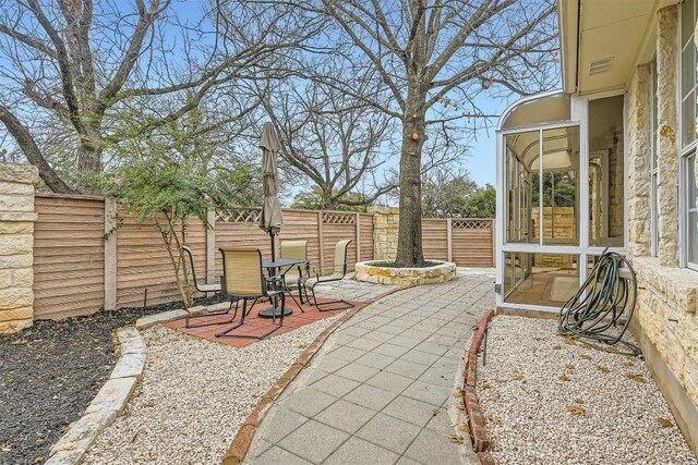 view of patio / terrace featuring a fenced backyard