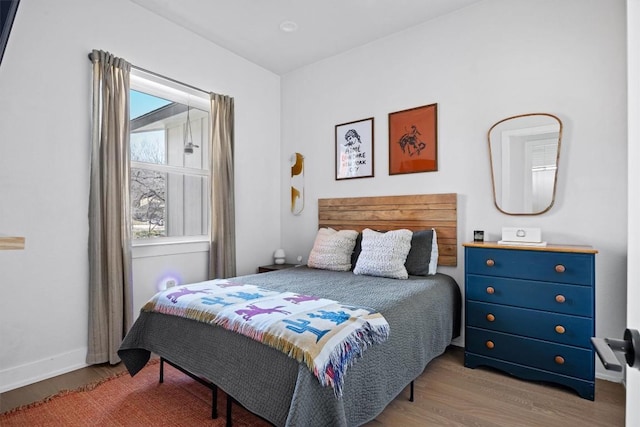 bedroom with hardwood / wood-style flooring