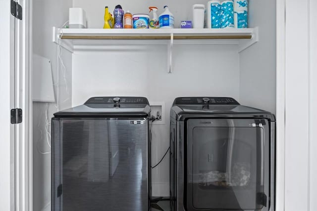 laundry area featuring washer and dryer