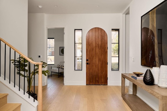 entryway featuring light hardwood / wood-style floors