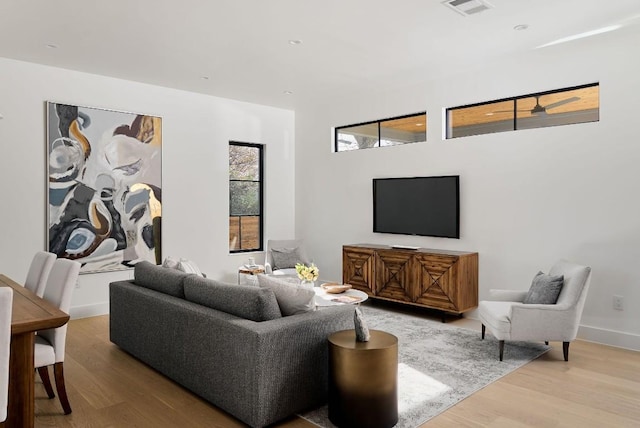 living room featuring wood-type flooring