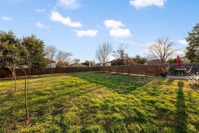 view of yard with a patio