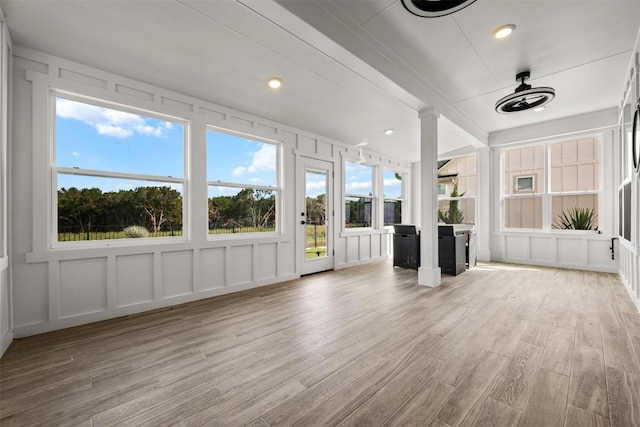 view of unfurnished sunroom