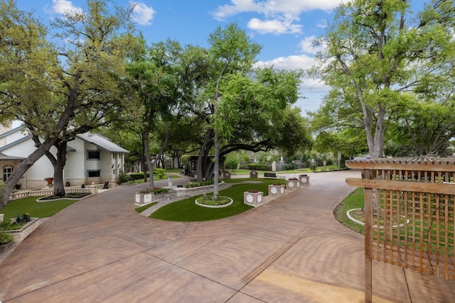 view of home's community with a yard