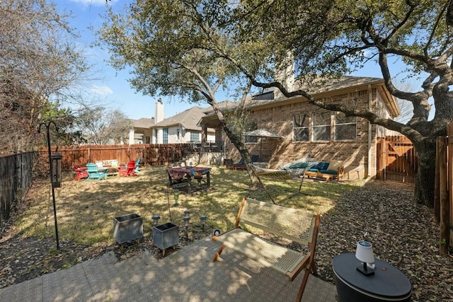 view of yard with a patio area