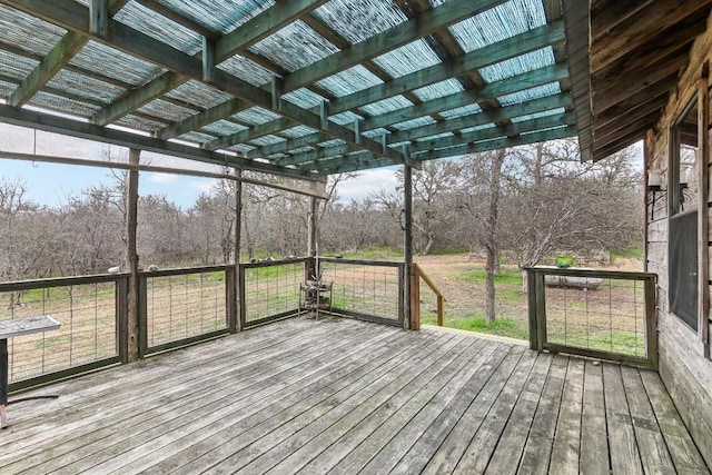 deck featuring a pergola