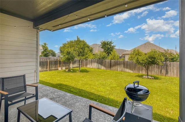 view of yard featuring a patio