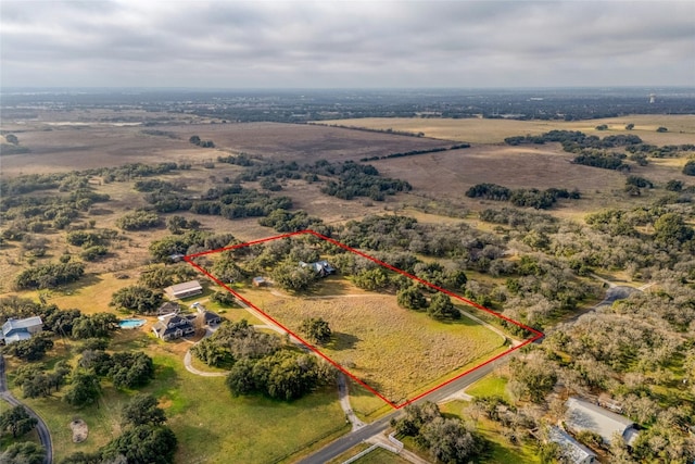 bird's eye view featuring a rural view