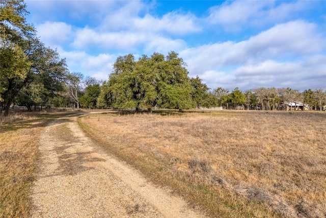 view of road with a rural view