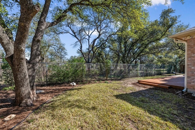 view of yard featuring a deck