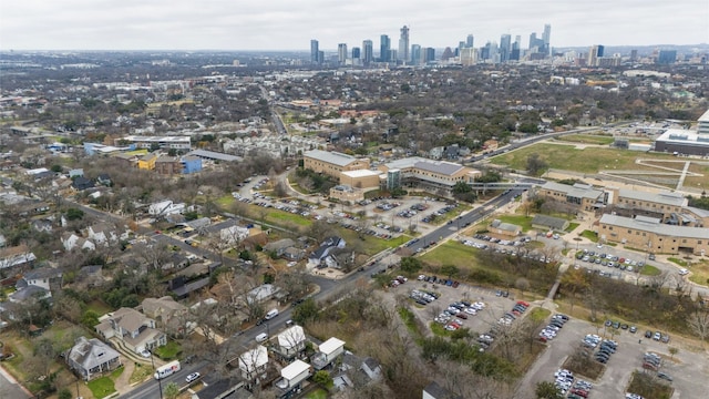 aerial view featuring a city view