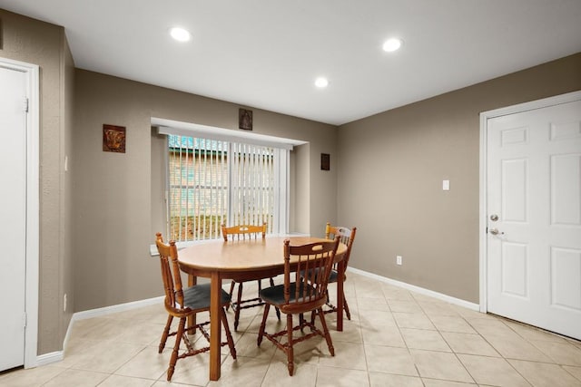 view of tiled dining area