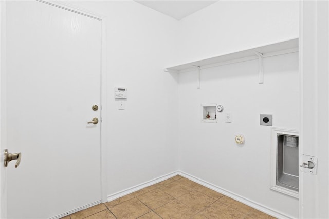 laundry area featuring baseboards, washer hookup, laundry area, hookup for a gas dryer, and electric dryer hookup