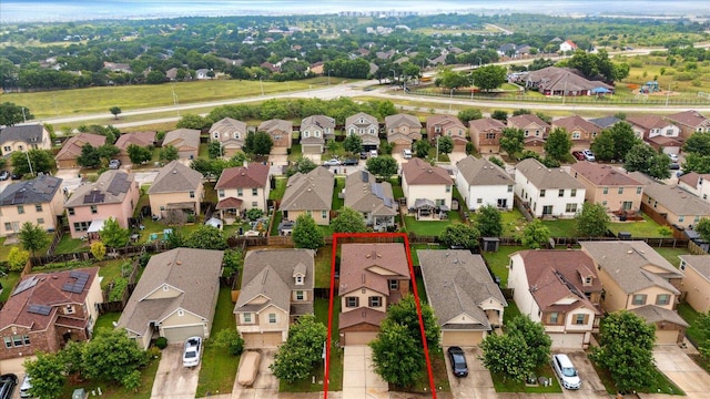 11009 Roderick Lawson Ln, Austin, TX 78754 - aerial perspective of suburban area featuring property parcel outlined