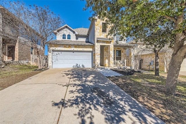 view of front of property featuring a garage