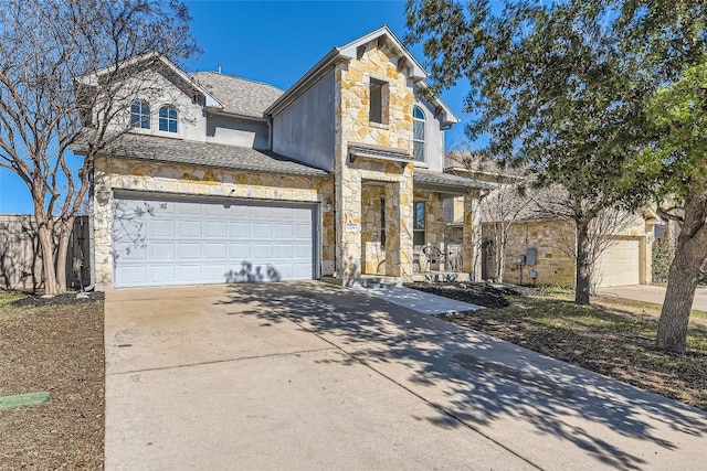 view of front facade with a garage