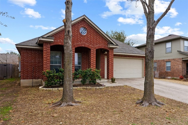 view of property with a garage