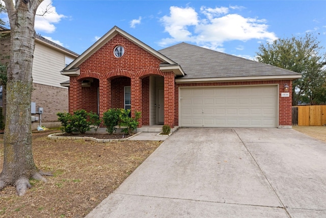 view of front of house with a garage