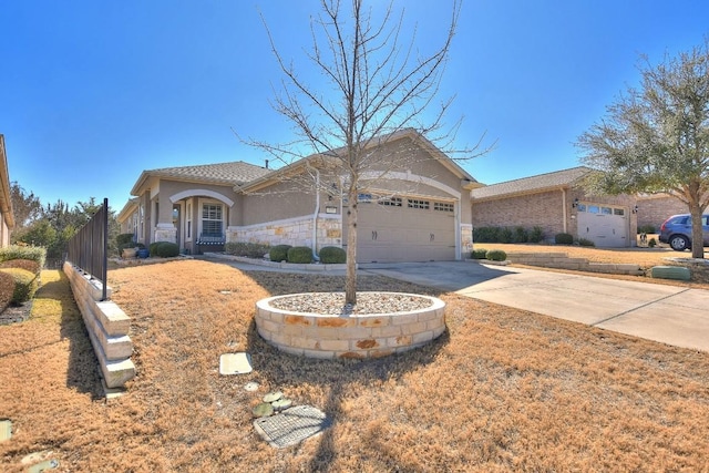 view of front of home with a garage