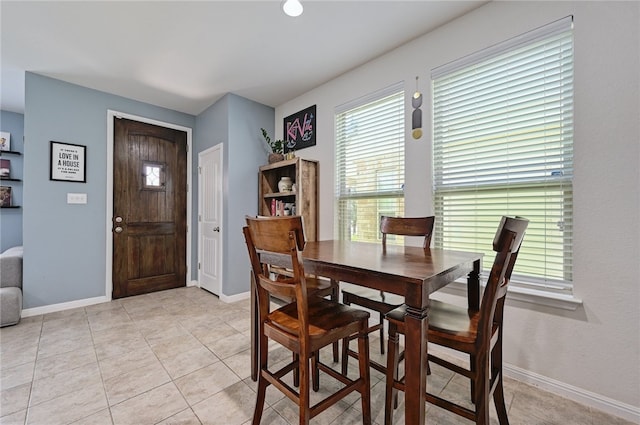 view of tiled dining area