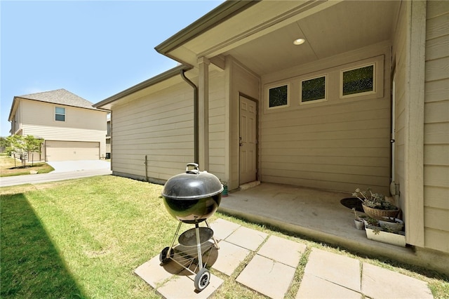 view of patio featuring grilling area
