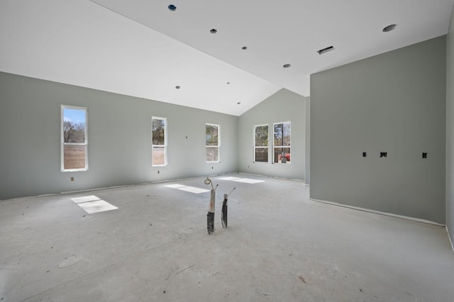 interior space featuring high vaulted ceiling