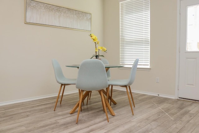 dining room featuring light hardwood / wood-style floors